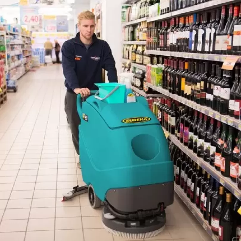 Máy chà sàn liên hợp đẩy tay hoạt động bằng ắc quy Eureka